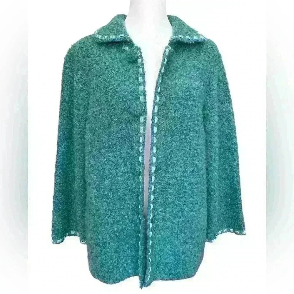 SIMONTON Says by George Simonton Wool Blend &  Velvet Trim Coat Jacket. Size S/M